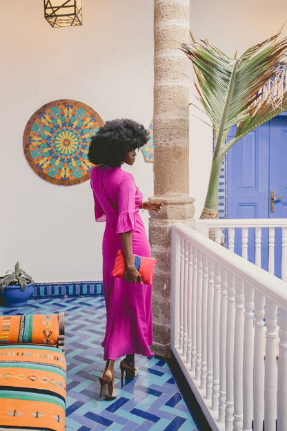 MIDI TAMARA DRESS | AMETHYST SILK GEORGETTE