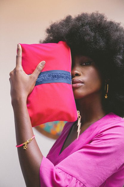 PINK VELVET CLUTCH BAG