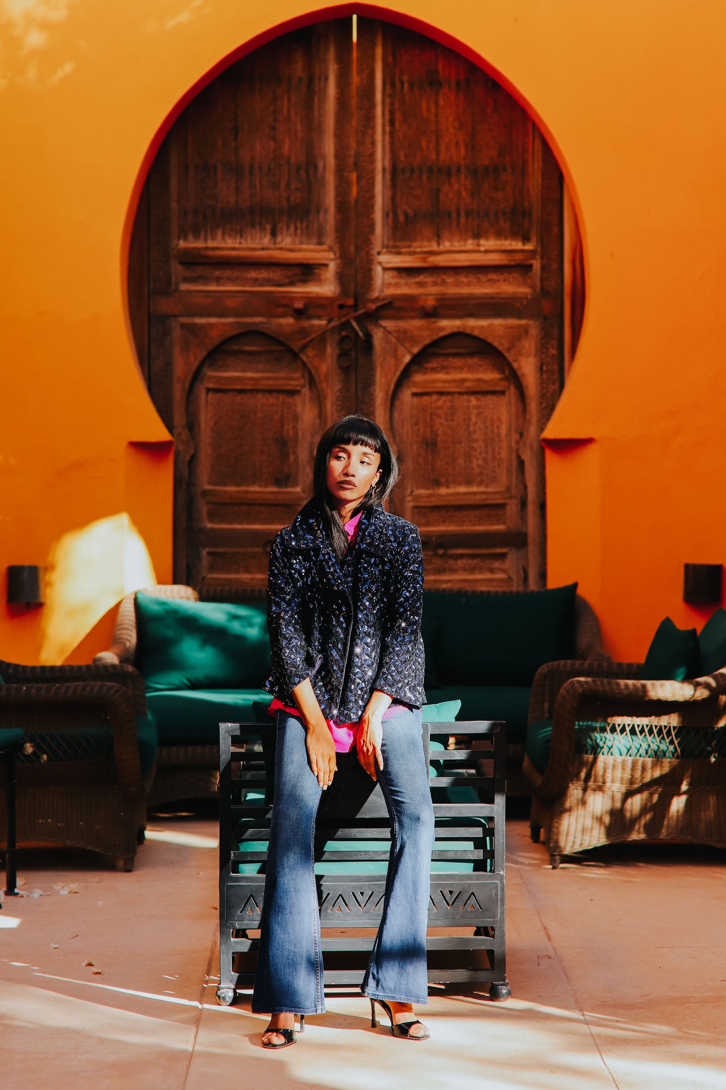 WOOLHAMPTON JACKET | BLUE SEQUINS