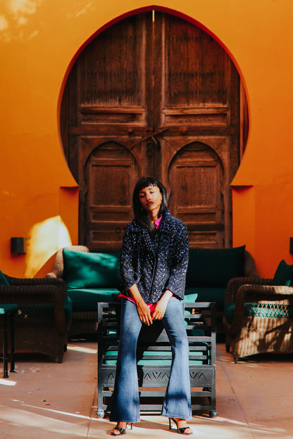 WOOLHAMPTON JACKET | BLUE SEQUINS