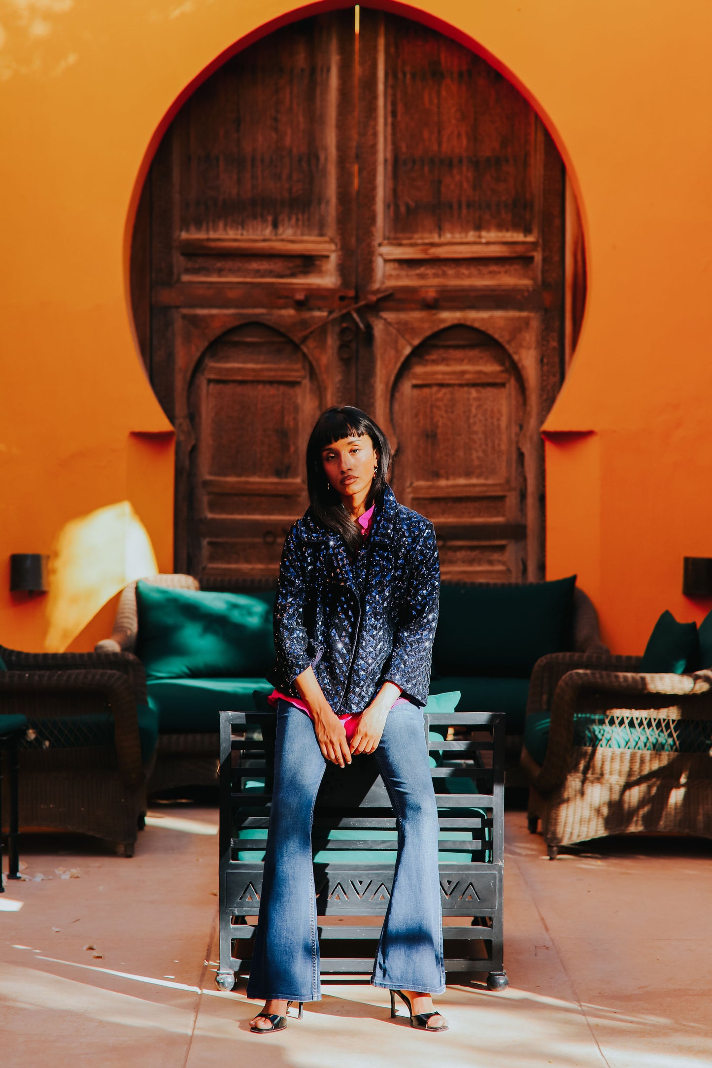 WOOLHAMPTON JACKET | BLUE SEQUINS