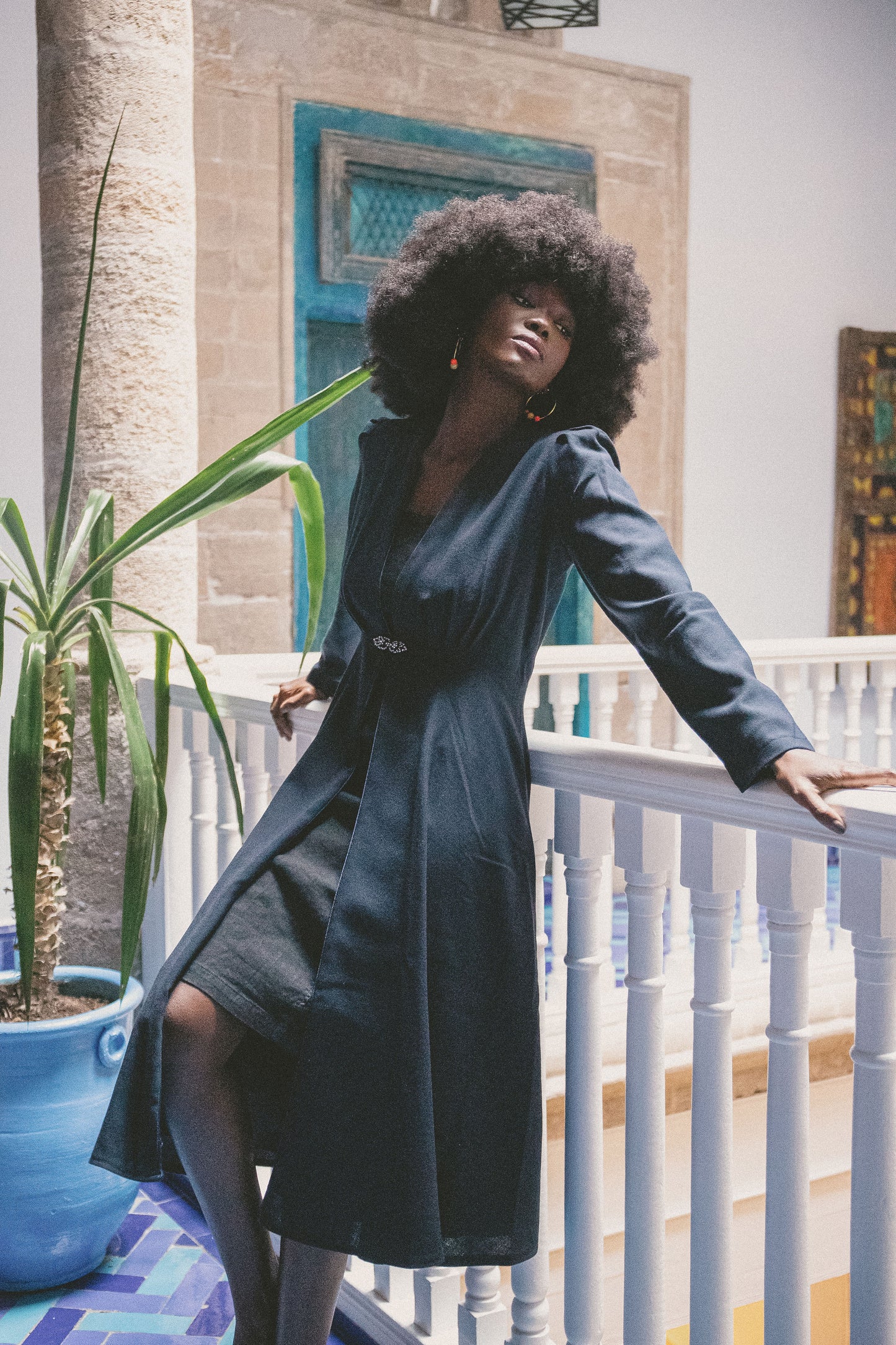 NEW DULWICH COAT | NAVY WOOL CREPE