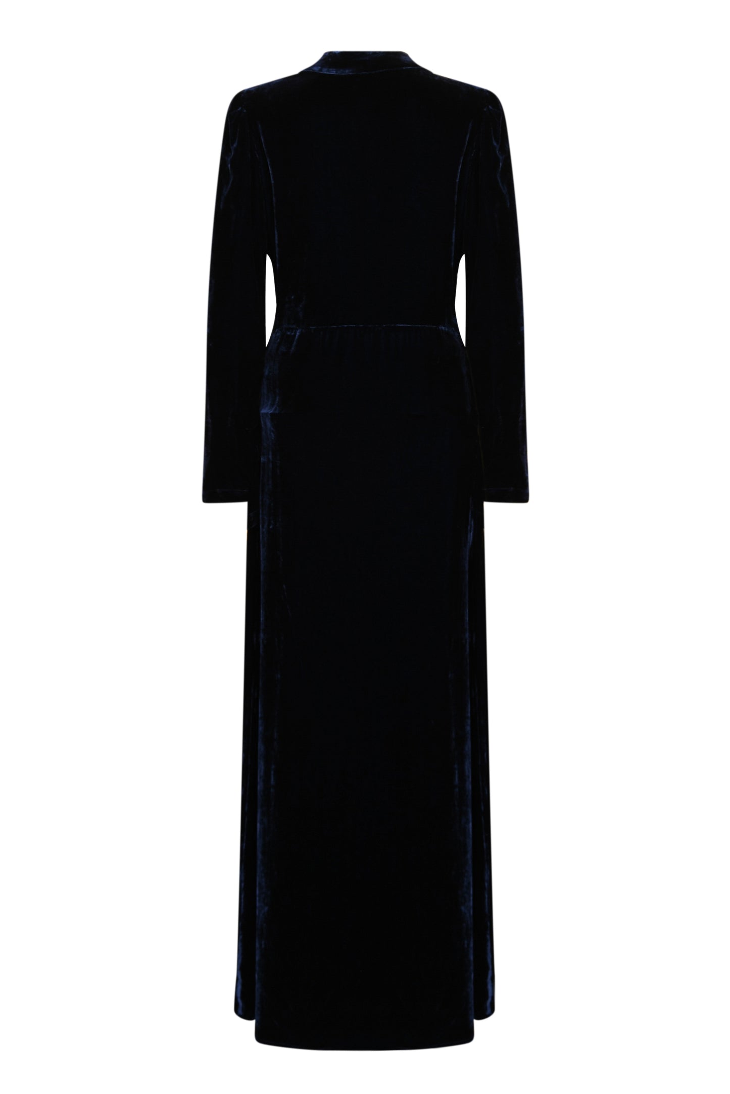 LONG DULWICH COAT | NAVY VELVET