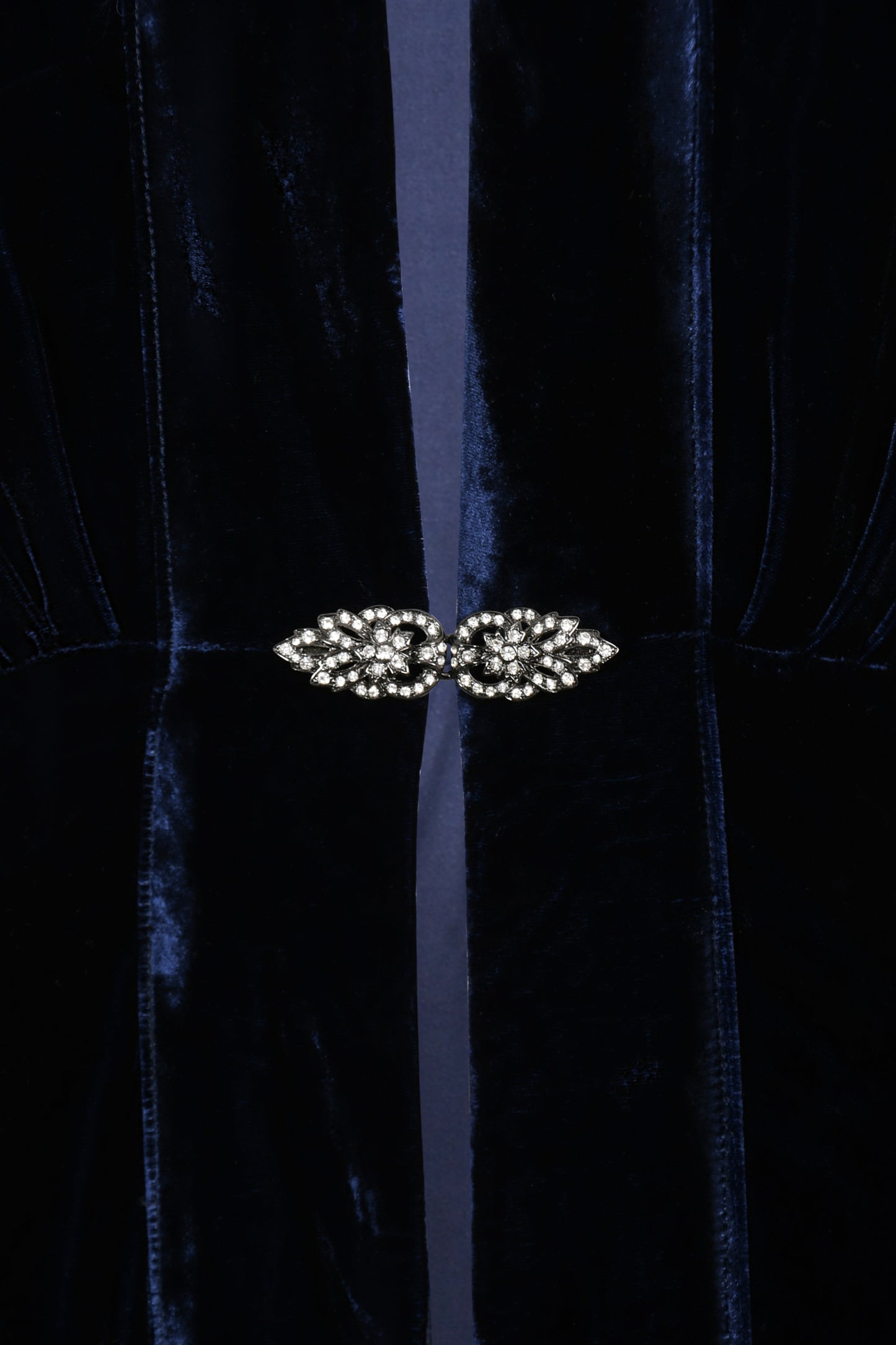 LONG DULWICH COAT | NAVY VELVET