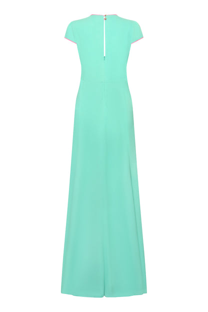 LONG JESSIE DRESS | SEA GREEN SILK FUJI