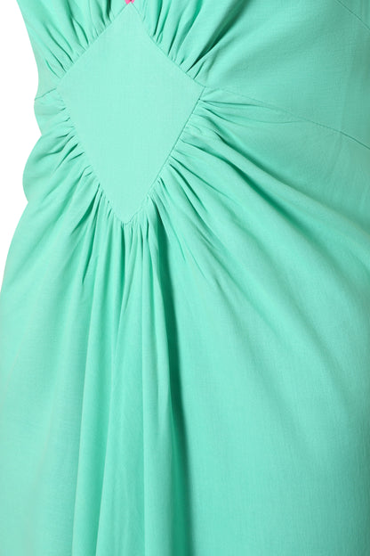 LONG JESSIE DRESS | SEA GREEN SILK FUJI