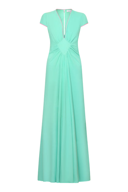 LONG JESSIE DRESS | SEA GREEN SILK FUJI