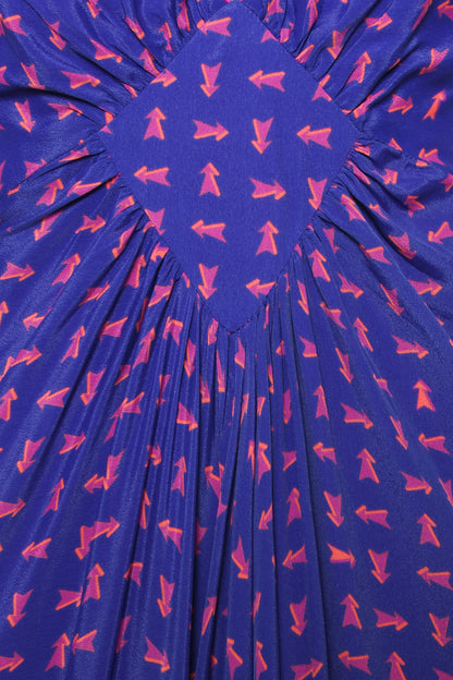 LONG JESSIE DRESS | ARROW PRINT SILK CREPE