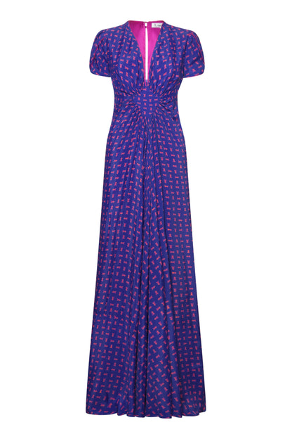 LONG JESSIE DRESS | ARROW PRINT SILK CREPE