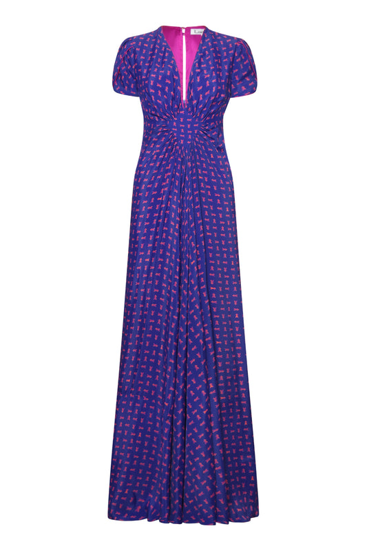 LONG JESSIE DRESS | ARROW PRINT SILK CREPE