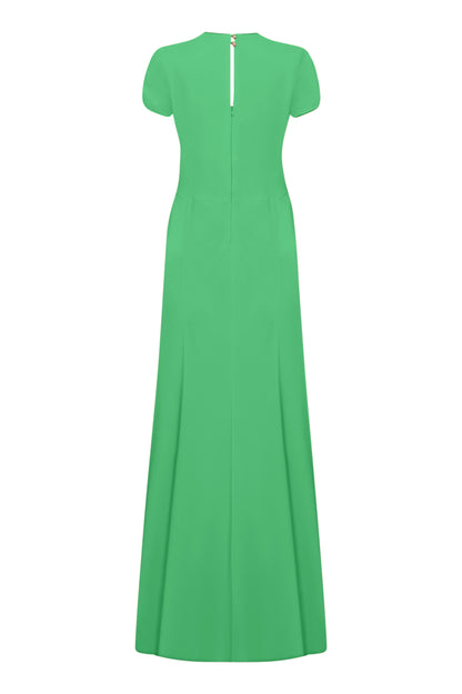 LONG JESSIE DRESS | SPRING GREEN SILK GEORGETTE