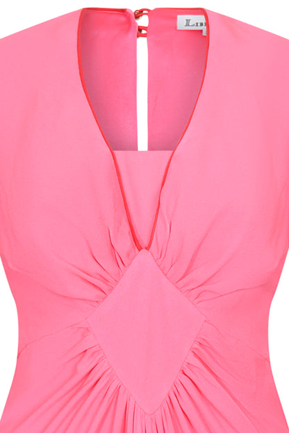 LONG JESSIE DRESS | PARTY PINK SILK