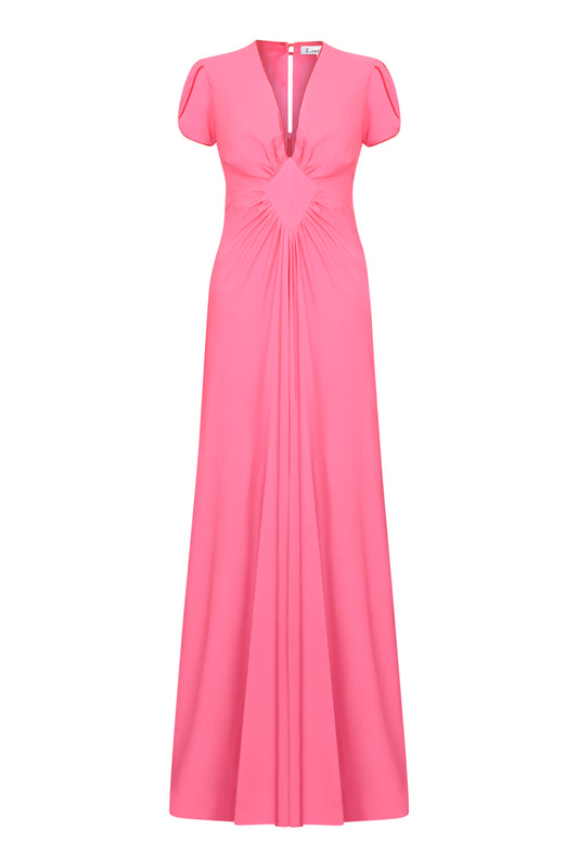 LONG JESSIE DRESS | PARTY PINK SILK