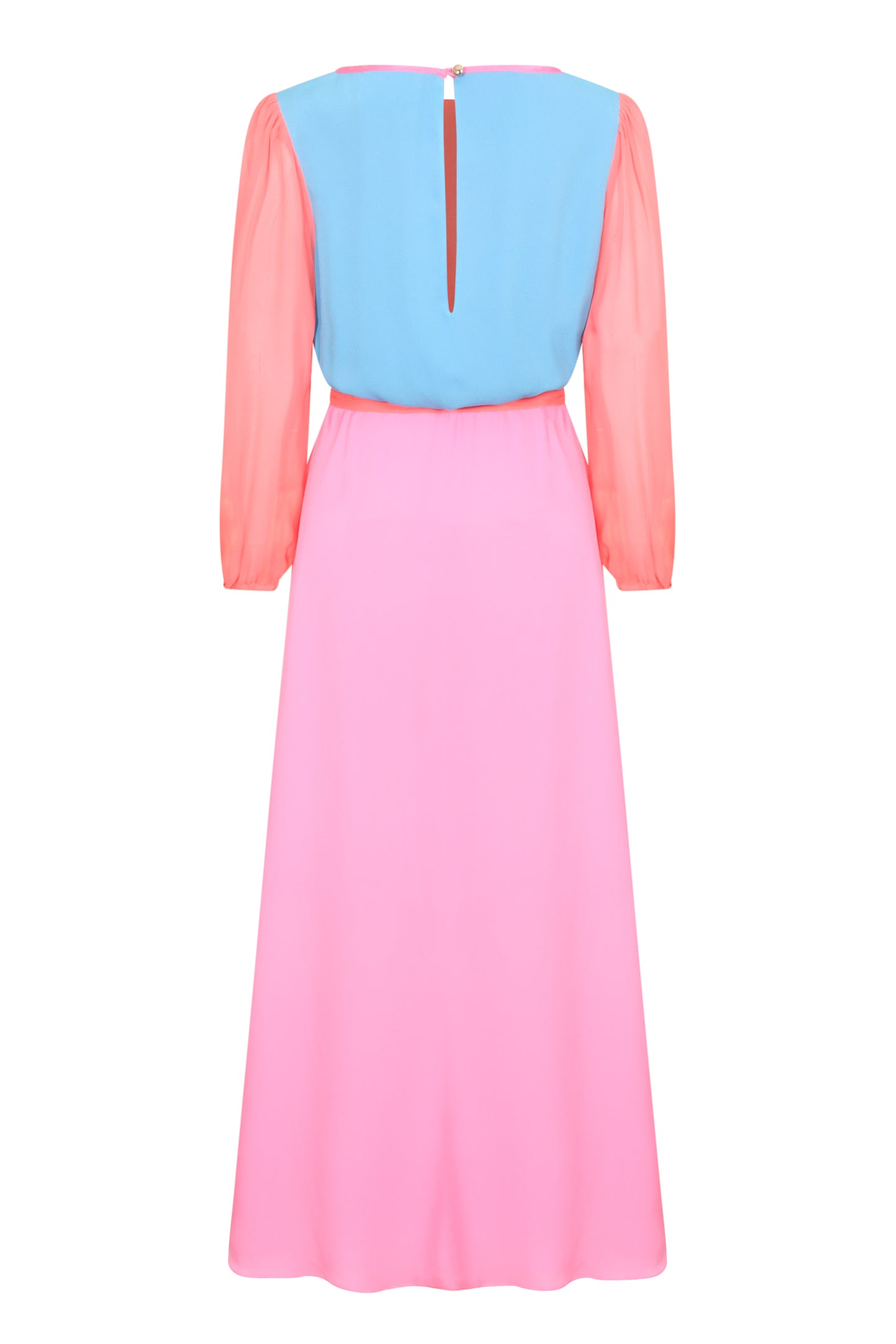 LONG JOJO DRESS | BLOCK COLOUR SILK GEORGETTE