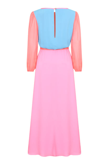 LONG JOJO DRESS | BLOCK COLOUR SILK GEORGETTE