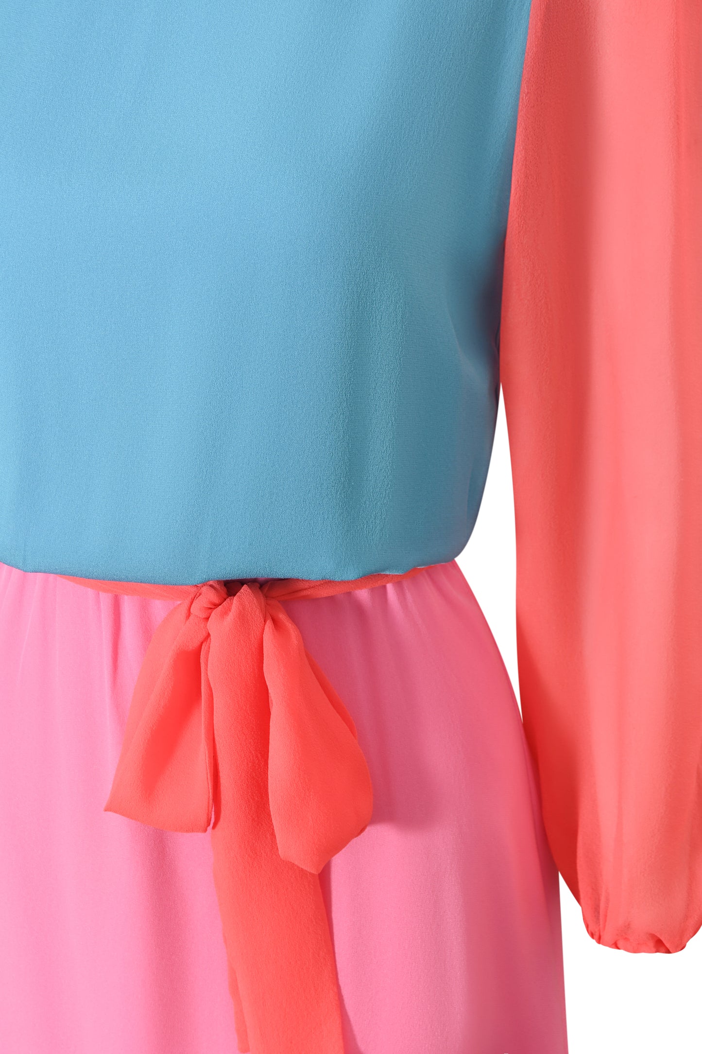LONG JOJO DRESS | BLOCK COLOUR SILK GEORGETTE