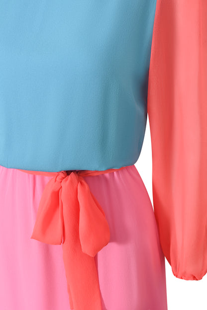 LONG JOJO DRESS | BLOCK COLOUR SILK GEORGETTE