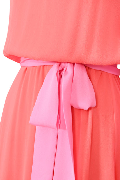 MAXI JOJO DRESS | HOT ORANGE SILK GEORGETTE