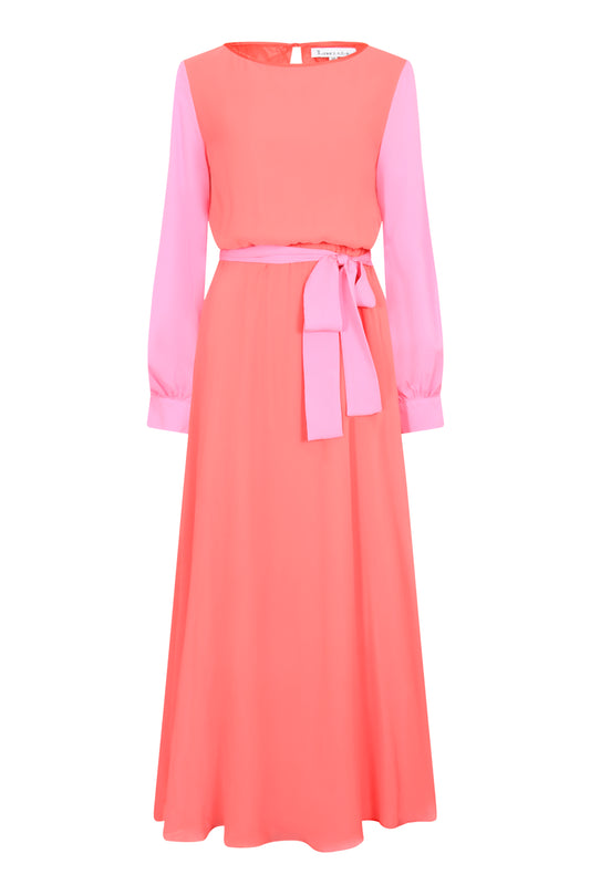 MAXI JOJO DRESS | HOT ORANGE SILK GEORGETTE