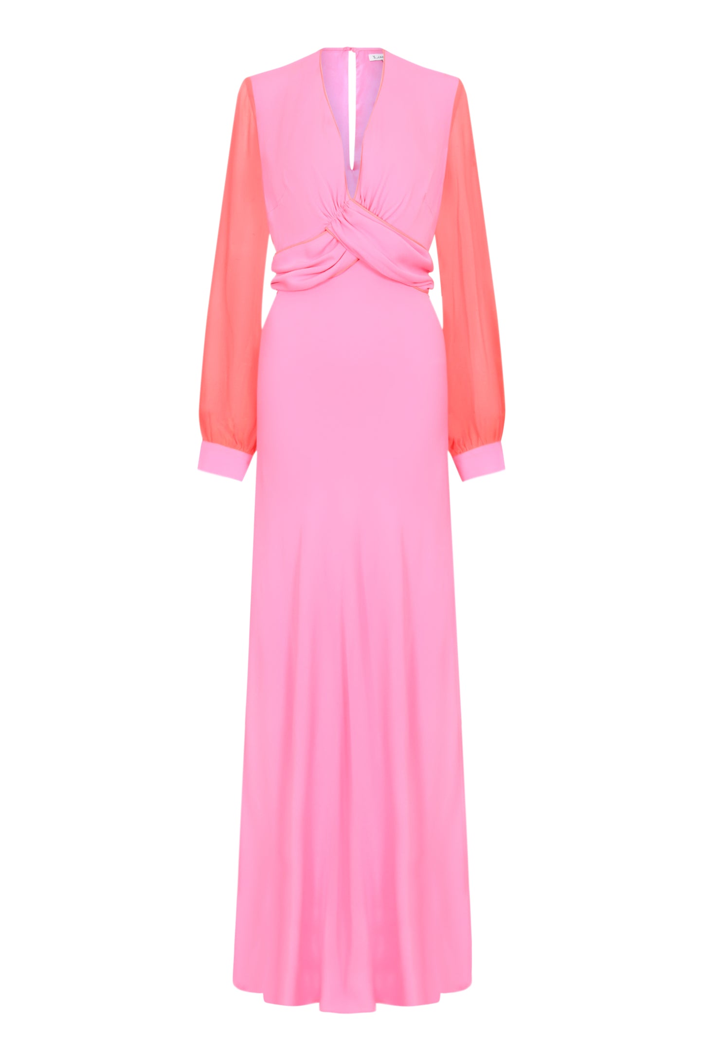 LONG MILLIE DRESS | PARTY PINK SILK GEORGETTE