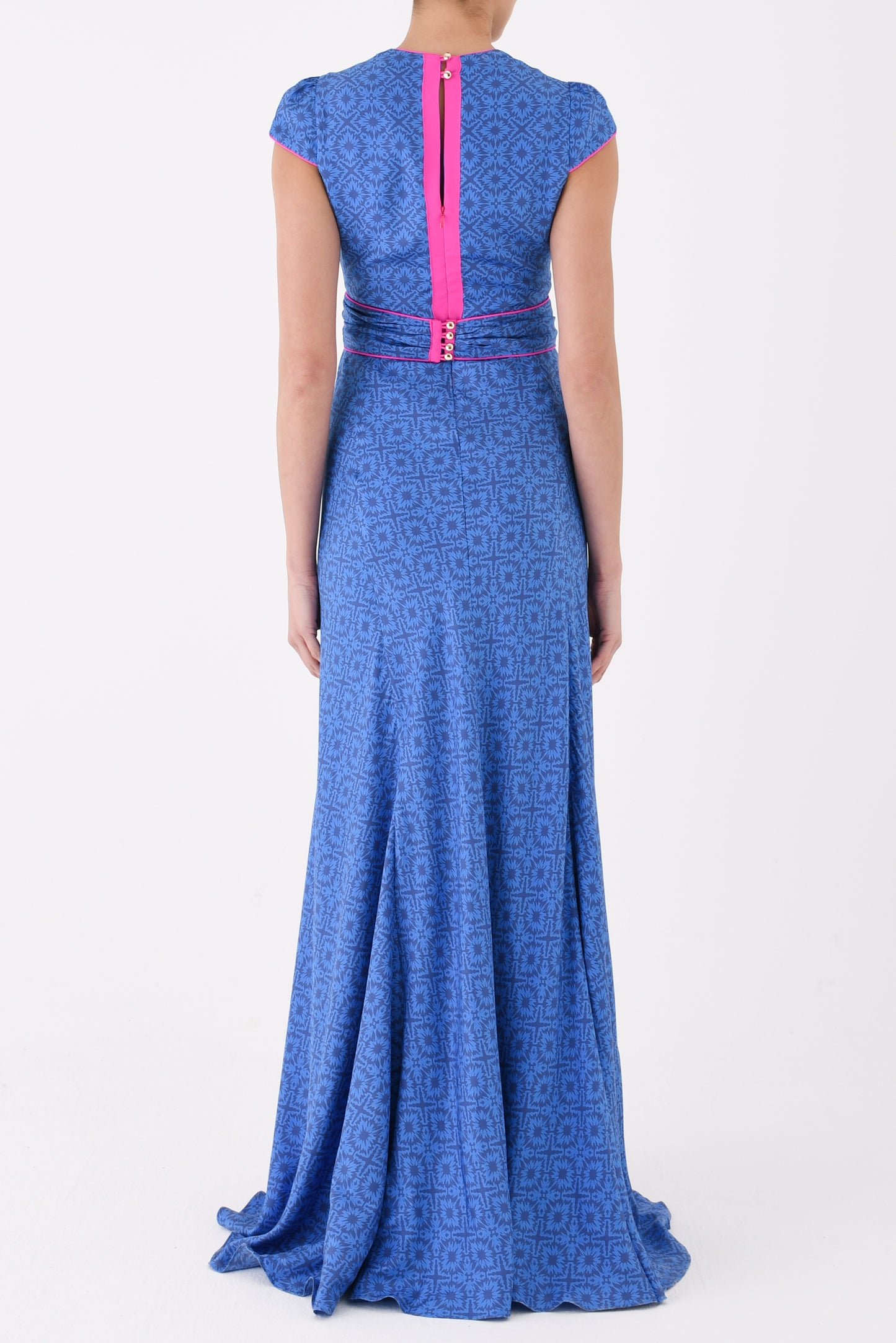 LONG MILLIE DRESS |  BLUE XOX PRINT