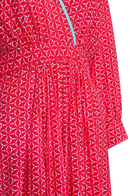 LONG STANLEY DRESS | SPINNING PRINT