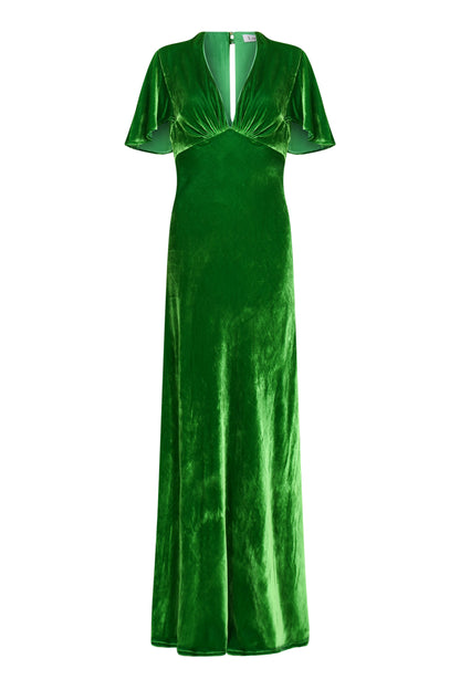 LONG TAMMIM DRESS | GREEN VELVET