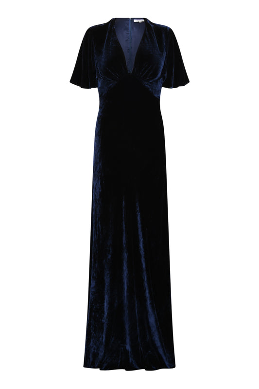 LONG TAMMIM DRESS | NAVY VELVET