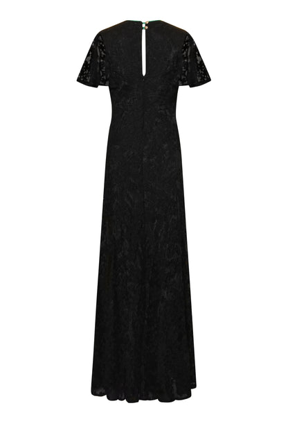 MAXI TAMMIM DRESS | BLACK EMBROIDERED FLOWERS
