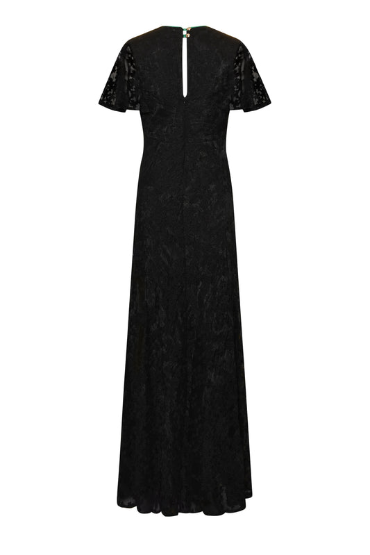 MAXI TAMMIM DRESS | BLACK EMBROIDERED FLOWERS