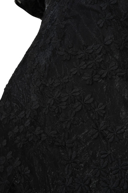 MAXI TAMMIM DRESS | BLACK EMBROIDERED FLOWERS