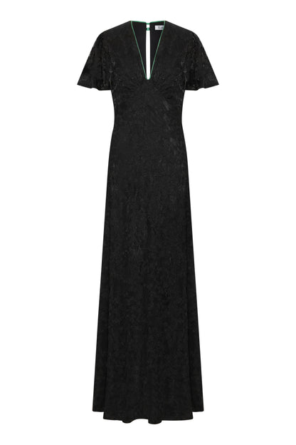 MAXI TAMMIM DRESS | BLACK EMBROIDERED FLOWERS