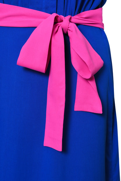 LONG TILLY DRESS | COBALT BLUE SILK FUJI