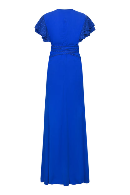 LONG POPPY DRESS | COBALT BLUE SILK FUJI