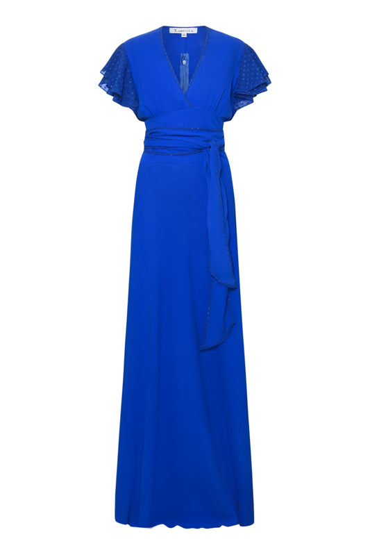 LONG POPPY DRESS | COBALT BLUE SILK FUJI