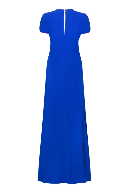 LONG JESSIE DRESS | COBALT BLUE SILK FUJI