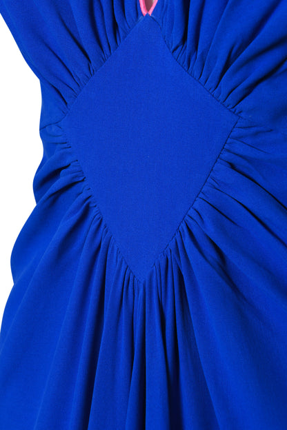 LONG JESSIE DRESS | COBALT BLUE SILK FUJI