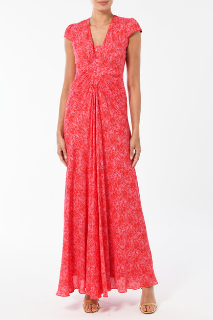 LONG JESSIE DRESS | FLUTTER PRINT