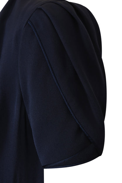 LONG MILLIE DRESS | NAVY VELVET & GEORGETTE