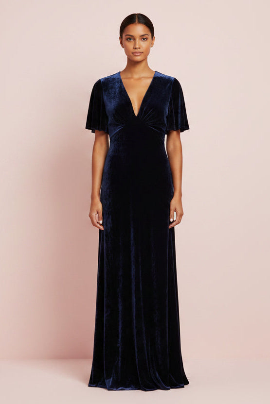 LONG TAMMIM DRESS | NAVY VELVET