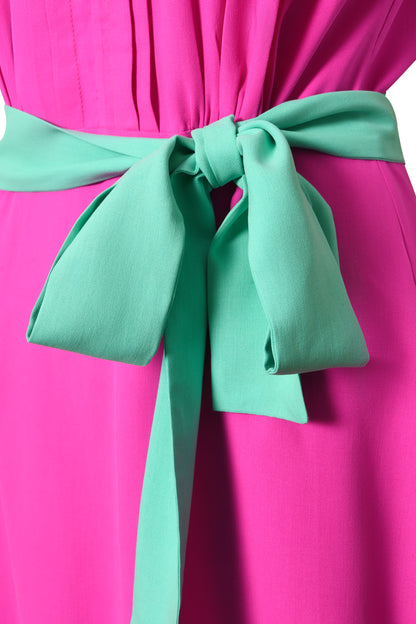 LONG TILLY DRESS | HOT PINK SILK FUJI