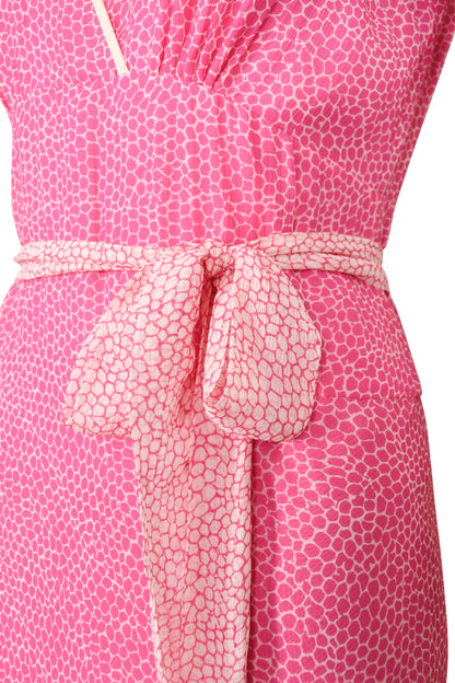LONG WILLOW DRESS | PINK ORGANIC PRINTED SILK CHIFFON