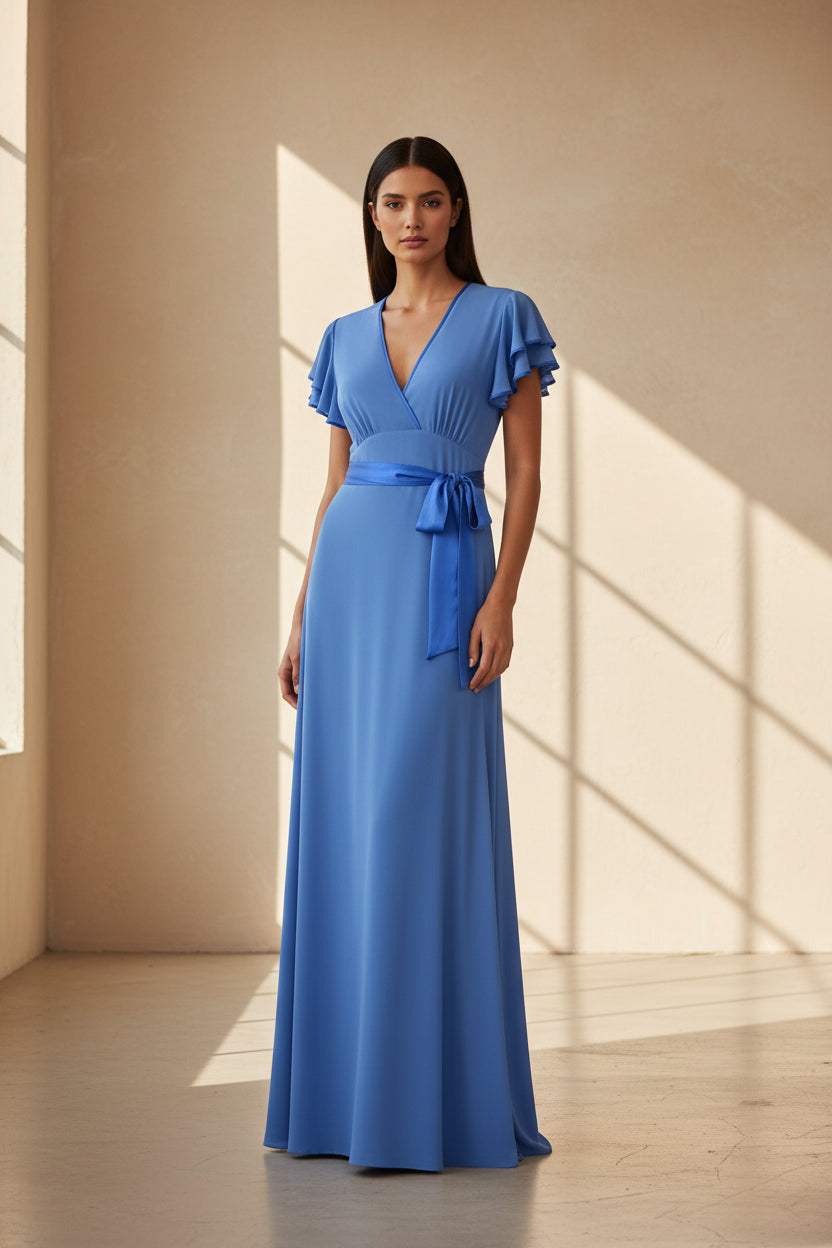 LONG WILLOW DRESS | POWDERY BLUE SILK GEORGETTE