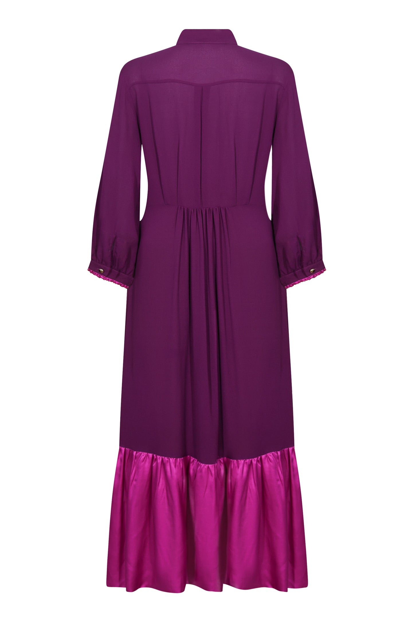 LONGER ANASTASIA DRESS | AUGBERGINE SILK GEORGETTE