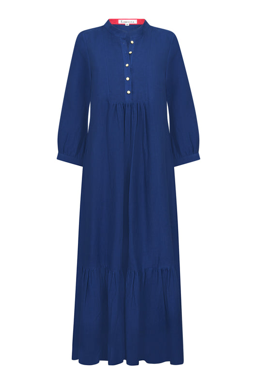LONGER CLAUDE DRESS | BLUE LINEN