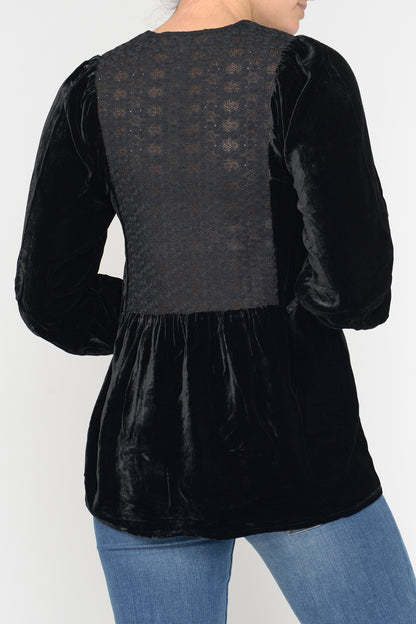 LULA TOP | BLACK VELVET