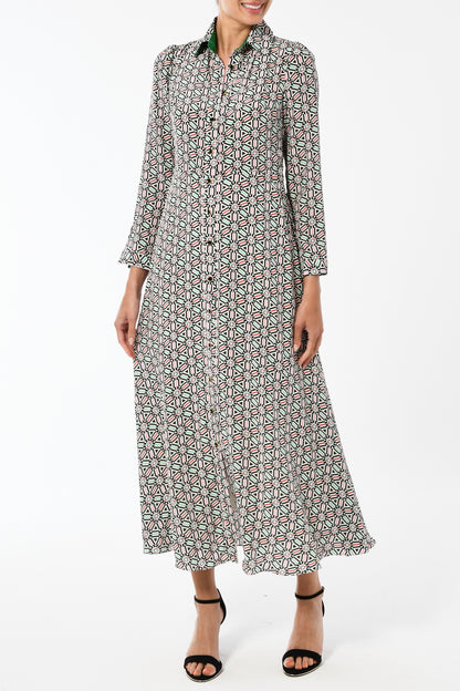 MAXI LUCINDA SHIRT DRESS | COGILE PRINT