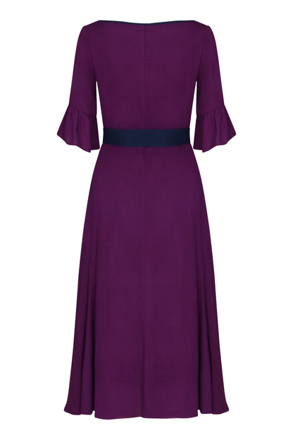 MIDI BEAROB DRESS | AUBERGINE RAYON