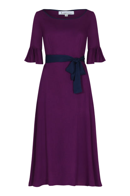 MIDI BEAROB DRESS | AUBERGINE RAYON