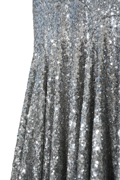MIDI FERIA SKIRT| SILVER SEQUINS